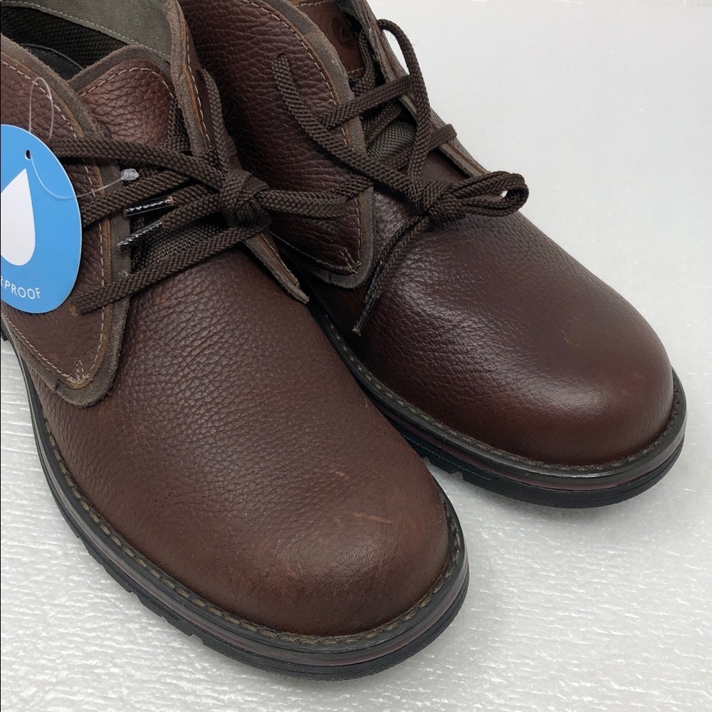 NEW Clarks Morris Peak Waterproof Brown Tumbled Leather Chukka Boot Men’s Size 7 - Picture 8 of 16